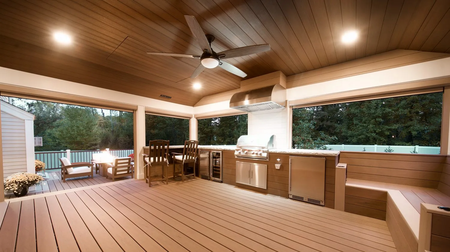Outdoor kitchen on a Dutchess County deck